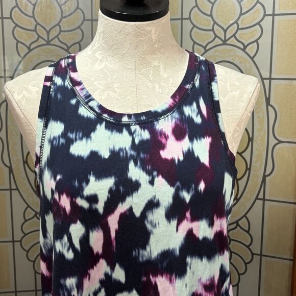 Sweaty Betty Easy Peazy Blue Flow Print Oversized Hi Low Tank Size 8/10 - Picture 5 of 11
